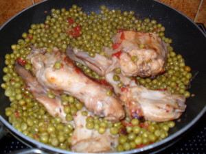 lapin aux petits pois