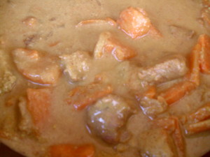 porc curry patate douce